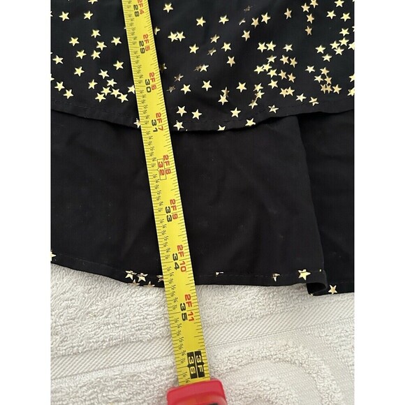Solitaire Anthropology Black Stars Gold Roll Tab Long Sleeve Size Medium Button - Picture 13 of 16